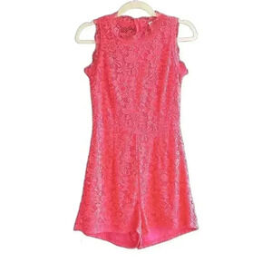 Gracie Oaks Coral Lace Sleeveless Romper